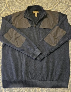 Duluth Trading Brigadier Wool 1/4 Zip Sweater Mens Sz 2XLT Tall Navy Blue - Picture 1 of 7