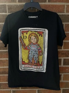 CHUCKY Distressed Print Tarot Card T-SHIRT Men’s Med Horror Movie Good Guy Doll - Picture 1 of 5