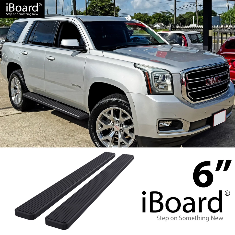 Running Board 6in Stainless Steel Black Fit Chevy Tahoe GMC Yukon 00-20 - Изображение 1 из 4