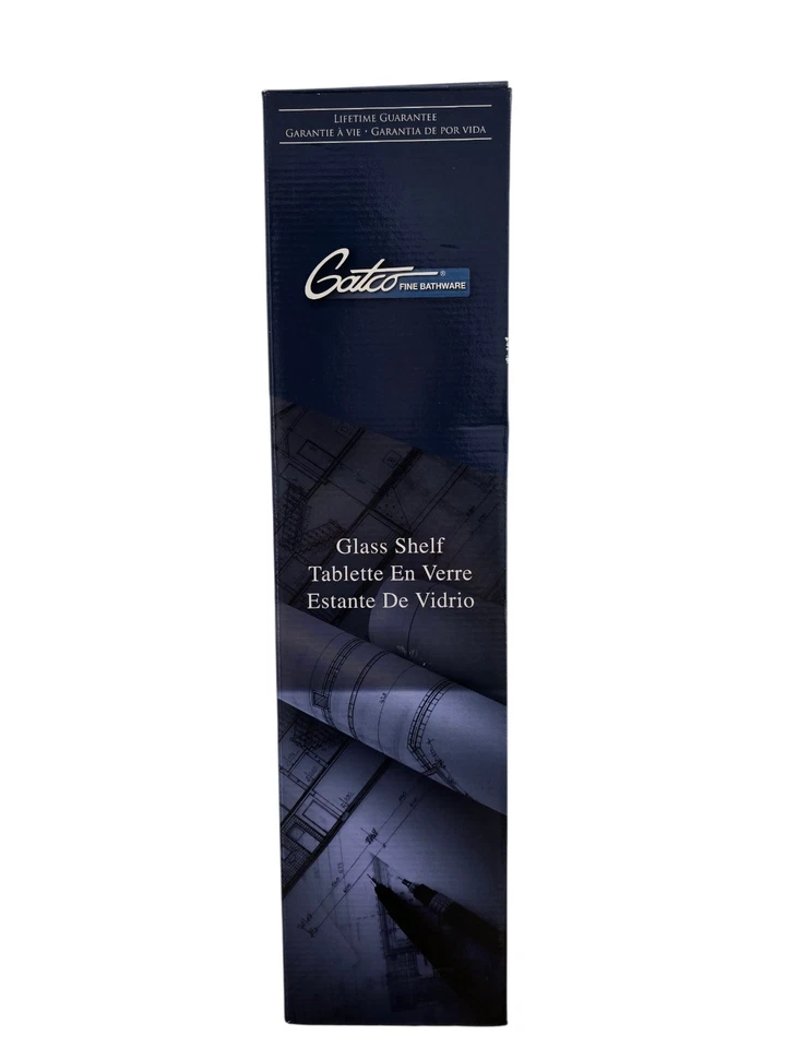 Estante de vidrio Gatco 4066 Elevate 20 pulgadas W en latón cepillado NUEVO Foto 1 de 4