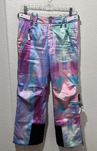 Vintage SKEA Damen Ski Snowboard Hose Pastell Aquarell Batik Regenbogen 12 - Bild 1 von 11