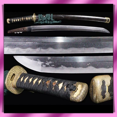 Espada real japonesa Wakizashi 脇差 “Mumei” 無銘 37,2 cm Koshirae KATANA 刀 Samurai Foto 1 de 4