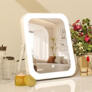 8x10 Zoll beleuchteter Kosmetikspiegel, 3 Farben dimmbar LED-Beleuchtung & Touch-Steuerung... - Bild 1 von 8