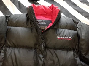 Polo Ralph Lauren Unisex Puffer Jacket M Black Duck Down Filled Zip Closure Logo - Bild 1 von 9