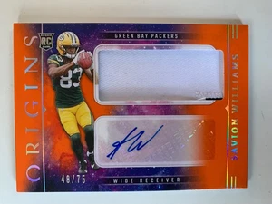 2025 Panini Origins rc patch auto SAVION WILLIAMS #ed 48/75! Green Bay Packers - Picture 1 of 2