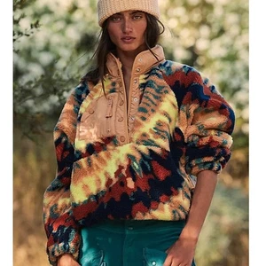 Free People FP Movement Hit The Slopes Printed Pullover Oasis Combo Aurora XS - Picture 1 of 15