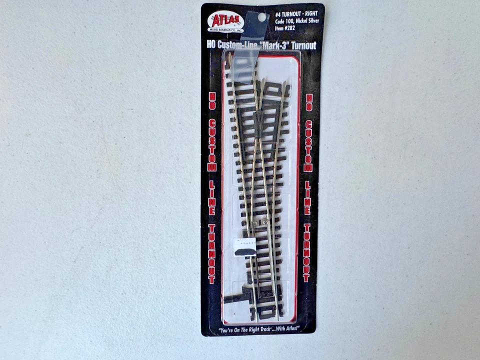 Atlas Code 100 #4 Turnout RH Nickel Silver Mk4 HO 282