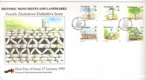 ZIMBABUE, 1995 4ª EDICIÓN DEFINITIVA MONUMENTOS HISTÓRICOS ETC, EN FDC ilustrado - Imagen 1 de 1