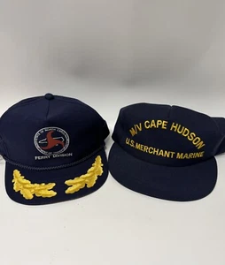 Vintage Trucker Hat Cap Lot 2 Snap Back N Carolina DOT Transport/ Cape Hudson - Picture 1 of 5
