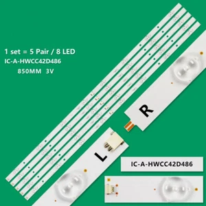 5pcs LED Backlight Strips For TC-43AS610B TC-43DS630B IC-A-HWCC42D486 - Picture 1 of 6