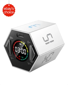 Ticktime Pomodoro Cube Magnetic Timer 3-30Min Mute Gray - Picture 1 of 12
