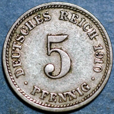 Germany Empire 5 Pfennig 1910 D KM# 11 - Image 1 of 2
