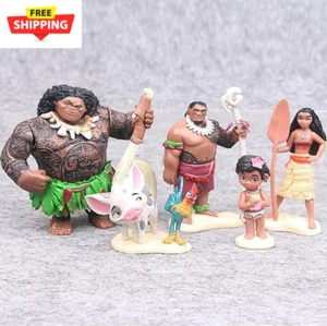 5Pcs/Set 6-12Cm Moana Princess Maui Chief Tui Tala Heihei Pua Action Figure - Picture 1 of 13