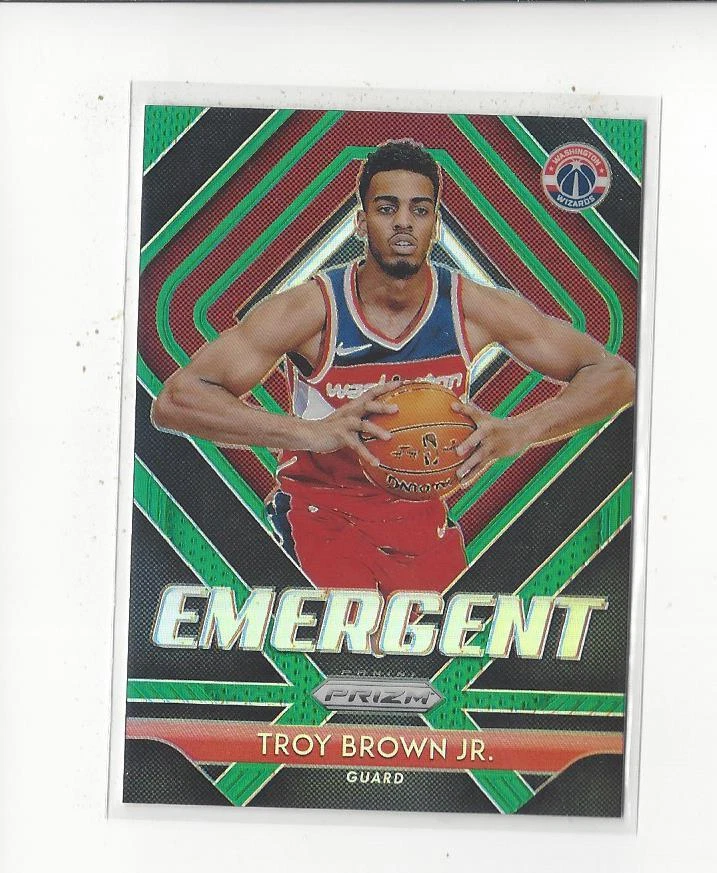 2018-19 Panini Prizm Emergent Prizms Green #15 Troy Brown Jr. Rookie Wizards - Image 1 of 1