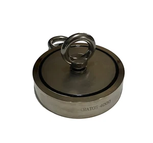 Kratos 4000 Double Sided Neodymium Fishing Magnet with Two Eyebolts - Picture 1 of 1