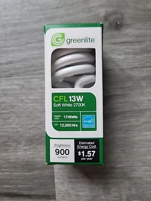 Greenlite Lighting 13W/ELS-U 13 Watt 2700K Ultra Mini Spiral CFL Bulbs - Image 1 of 4