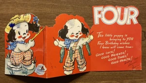 Tarjeta de Feliz Cumpleaños 40 Vintage Feliz Cachorro Perro Pesca Pluma P3A - Imagen 1 de 24
