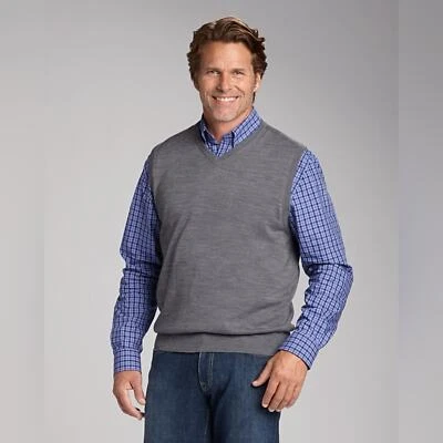 Cutter & Buck Douglas Mens V-neck Vest Merino Wool Blend Gray Size XL - Image 1 of 4