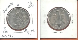 Germany 1980 D, 5 Mark Coin 750th Anniversary-Death of von der Vogelwelde - Picture 1 of 1