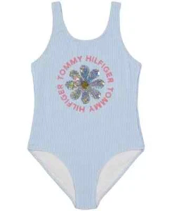 TOMMY HILFIGER Big Girls Flip-Sequin Daisy One-Piece Swimsuit PICK SIZE - Picture 1 of 2