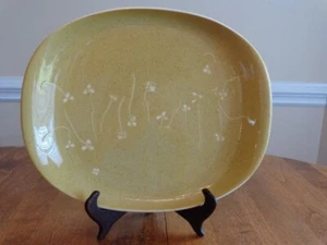 HARKERWARE RUSSELL WRIGHT WHITE CLOVER GOLDEN SPICE OVAL SERVING PLATTER HARD TO - Picture 1 of 4