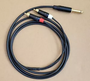 Cavo microfono audio chitarra 1-25'FT Mogami 2552 Amphenol Gold 1/4 TS a 2-RCA - Foto 1 di 6