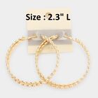 Twist Big Pierced Earrings 14K Kt Gold Filled G. F. Pin Catch Metal Hoop Circle