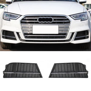 Front Grills Bumper Fog Lights Cover Lamp Frame Trim For Audi A3/S3 Sport 17-21 - Picture 1 of 7
