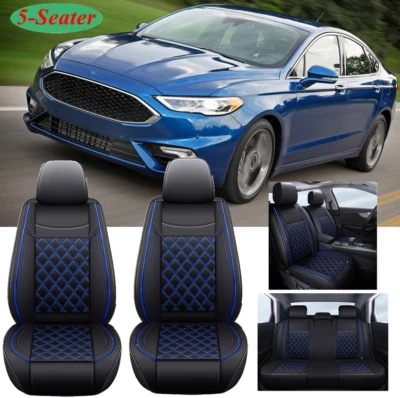For Ford Fusion Car Seat Covers 5-Seater Front&Rear Full Set Cushion PU Leather - Image 1 of 4