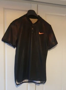 Nike Mens Dri Fit Advantage Polo - Magic Black Federer/Kyrgios Size Small Rare - Picture 1 of 6