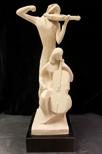 1980 Austin Productions 18" Sculpture Statue THE DUET Couple play VIOLIN & CELLO - Picture 1 of 12