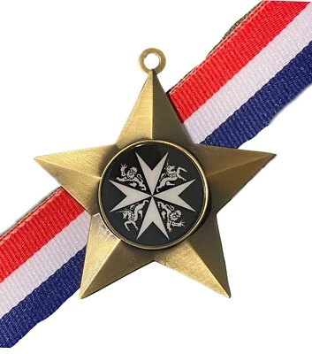 EMBLEMS GIFTS LTD St. John Ambulance Logo Award personalisierte antike goldene Sternmedaille & Band