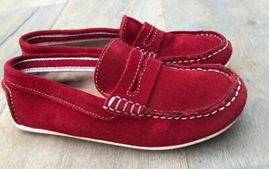 Boys Zara Red Suede Moccasins size 13 Eur 32 - Picture 1 of 5