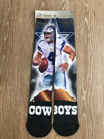 Dallas Cowboys NFL Dak Prescott #4 Fashion Socks Size Large Cover