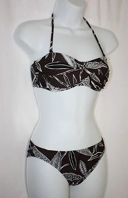 NWT SUNSETS Chocolate Bamboo Underwire Bikini 2 Piece Swimsuit Small Retail $100 - Image 1 of 4