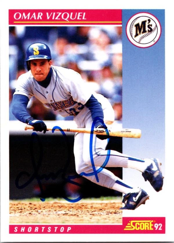 Omar Vizquel autographed Baseball Card (Seattle Mariners) 1992 Score #162 - Image 1 of 1