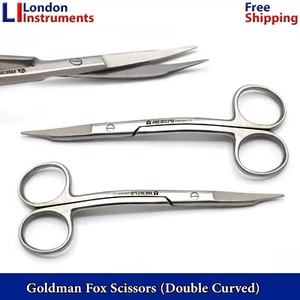 Dental Surgical Tissue suture Goldman Fox Scissors 13cm Double Curved - Picture 1 of 4