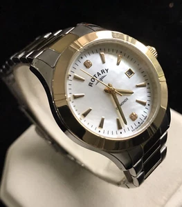 Ladies Genuine Rotary Diamond Gold MOP Designer Watch Date LB00134/07 - Picture 1 of 14