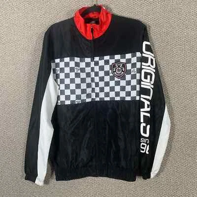 Vintage Enyce Windbreaker Jacket Mens Small Black White Checkered 90s Retro - Image 1 of 4