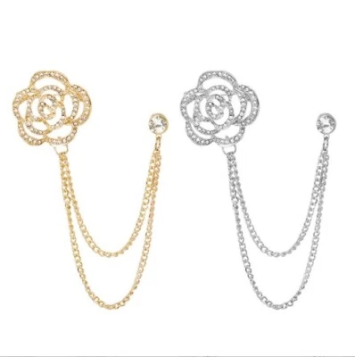 Camisa Con Cuello De Flor Rosa, Pin De Cuello De Perla Brillante, Regalo - Imagen 1 de 2