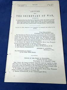 1882 Engineer Report, Rivers & Harbors, War Sec. Robert T. Lincoln to Senate - Imagen 1 de 17