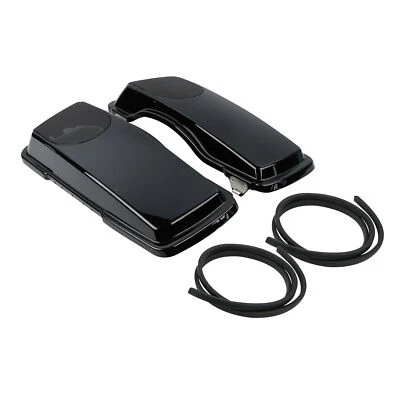 Tapas de alforja de altavoz negras vívidas de 5x7"" aptas para Harley Touring Road King 93-13 Foto 1 de 4