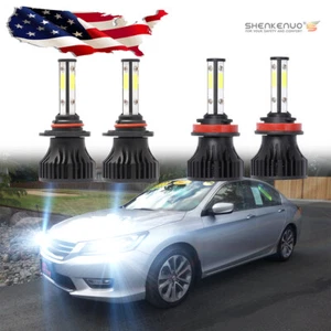 4X LED Headlight Bulb 9005 H11 High Low Beam Bright White 6500K For Honda Accord - Picture 1 of 12