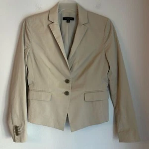 Ann Taylor women’s blazer suit jacket beige nude stretch office work size 2P EUC - Picture 1 of 9