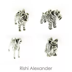 Cionondoli Cucciolo Cane Argento Sterling 925 Molte Razze Made in America - Foto 1 di 93