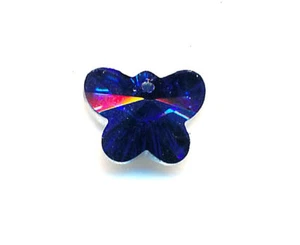 Glasperlen Schmetterling facettiert - blau silber AB - 15x12 mm - 5 Stück - Bild 1 von 2