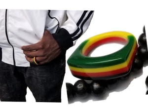 Reggae Jewelry Acrylic Rasta Ring Lion Badge Judah Jewelry Cloth Jamaican Gift - Picture 1 of 3