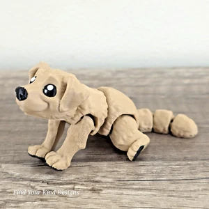 3D printed Mini Dog articulated toy 4 inch Flexi Fidget toy gift Labrador,  Lab - Picture 1 of 8
