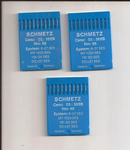 SCHMETZ Sewing Machine Needles Canu 03:36EB Nm 65 (30) Pcs Made In Germany NEW - Picture 1 of 2