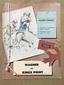WAGNER @ KINGS POINT - PROGRAMA DE FÚTBOL AMERICANO UNIVERSITARIO - 1966 - EX - Imagen 1 de 1